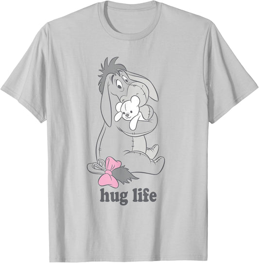 Disney Winnie The Pooh Eeyore Hug Life Valentine's Day , White T-Shirt - T-Shirt | Ash