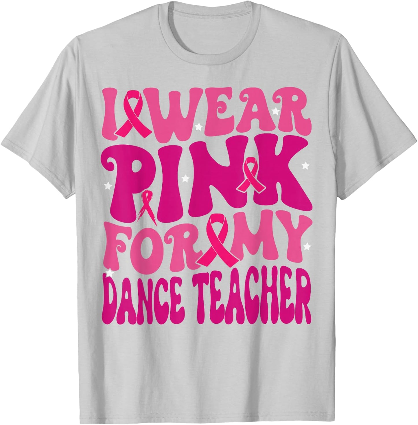 I Wear Pink for My Dance Teacher Breast Cancer Girl Kids T-Shirt - T-Shirt | Ash