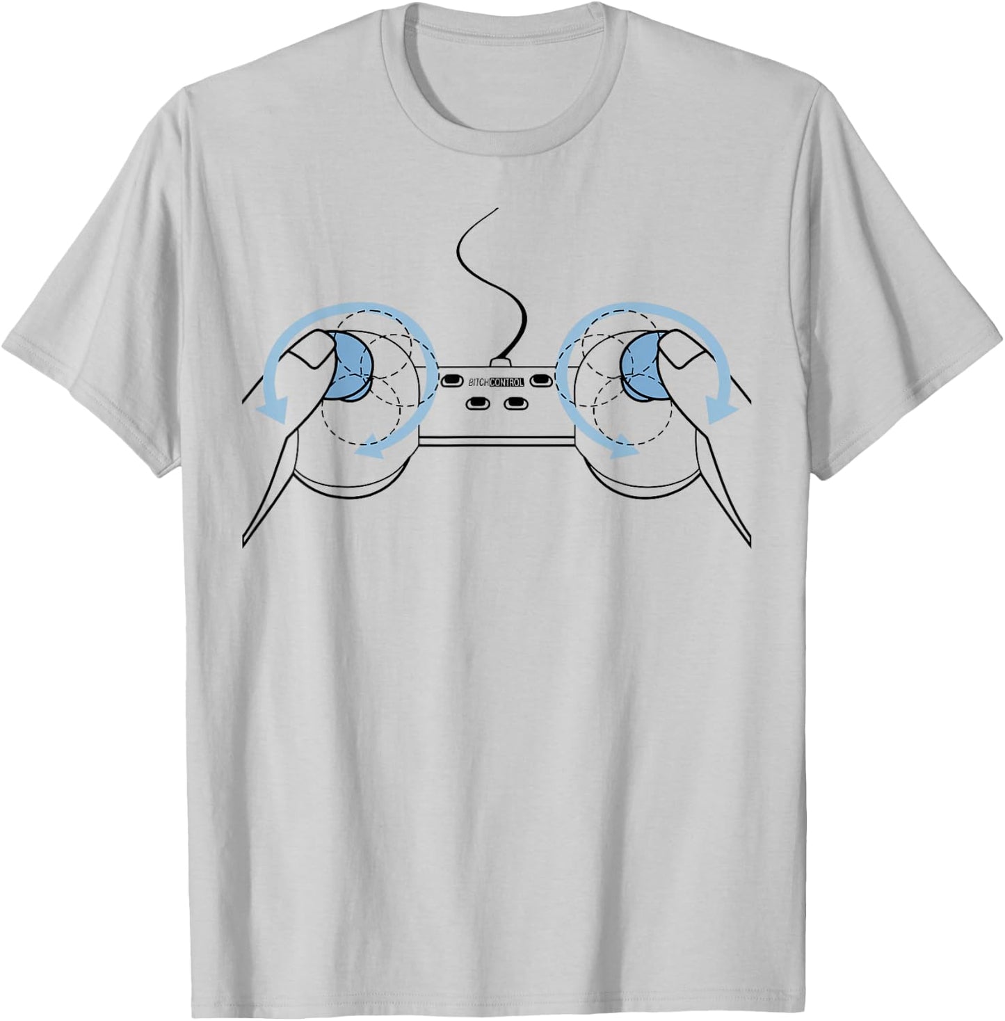 Ladies Funny Chest Joystick , white, S T-Shirt - T-Shirt | Ash