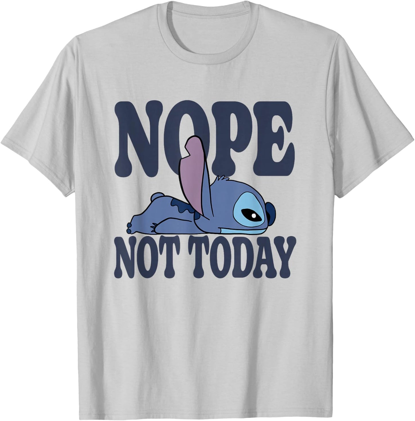 Disney Lilo & Stitch Nope Not Today Sleepy Stitch T-Shirt - T-Shirt | Ash