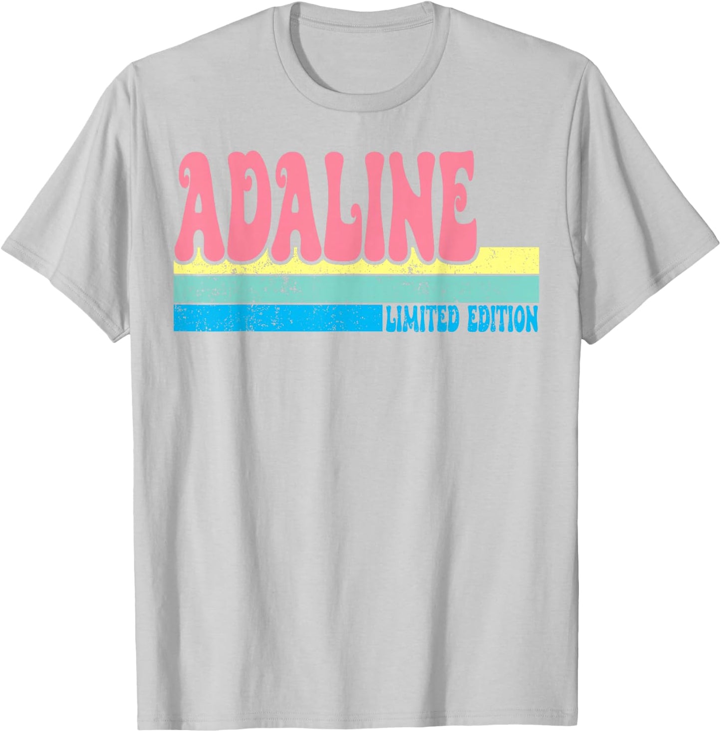 ADALINE Name Personalized Cute Idea Groovy Women ADALINE T-Shirt - T-Shirt | Ash