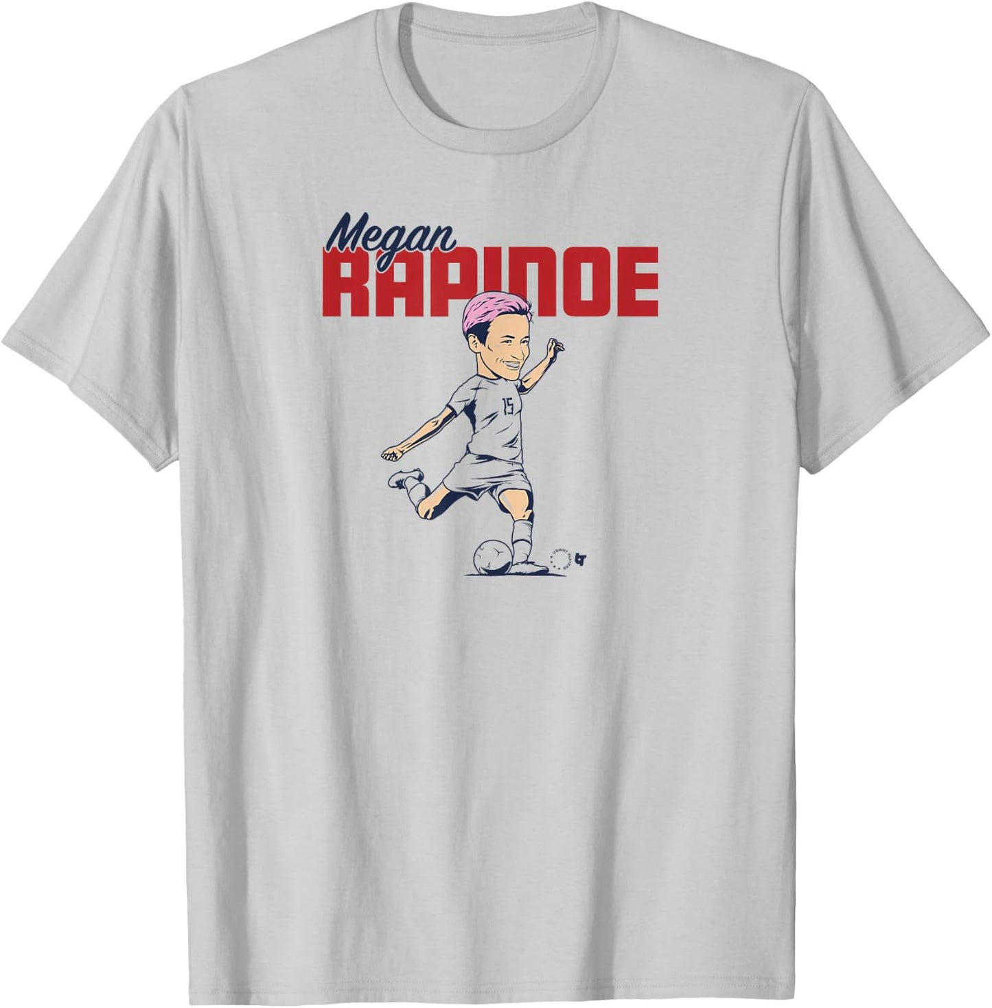 Megan Rapinoe: Caricature - USWNT Players Association Soccer T-Shirt - T-Shirt | Ash