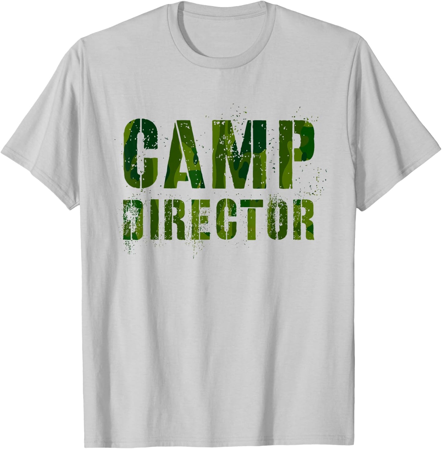 Camo CAMP DIRECTOR Camping Host Chaos Coordinator Crew CEO T-Shirt - T-Shirt | Ash