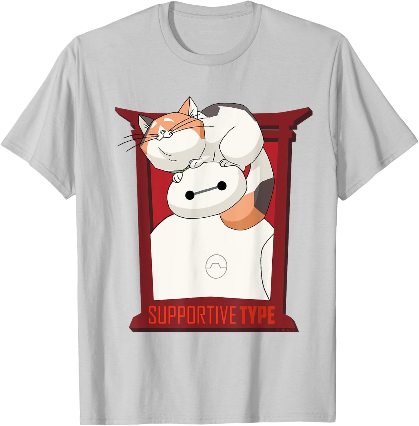 Big Hero 6 Baymax Frame Suppport T-Shirt - T-Shirt | Ash