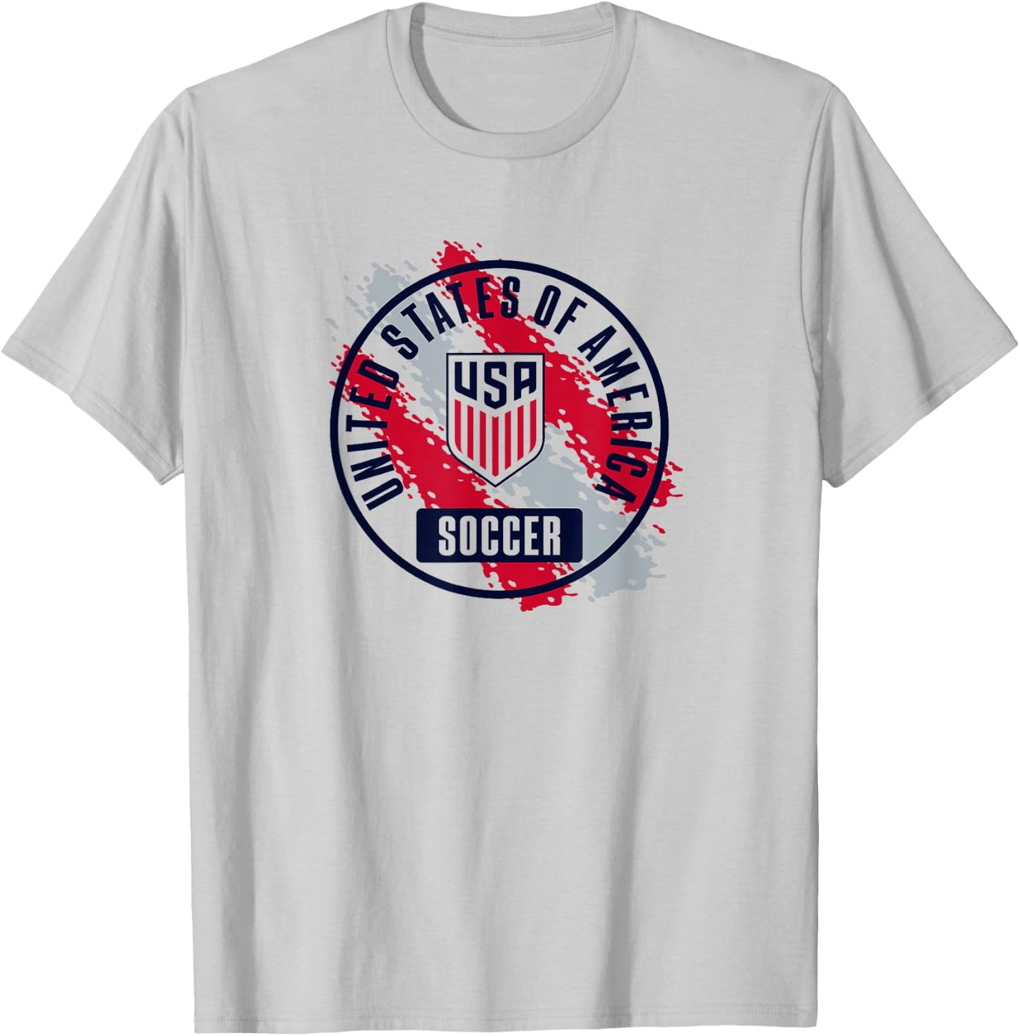 USA Soccer Retro Paint White USMNT Officially Licensed T-Shirt - T-Shirt | Ash