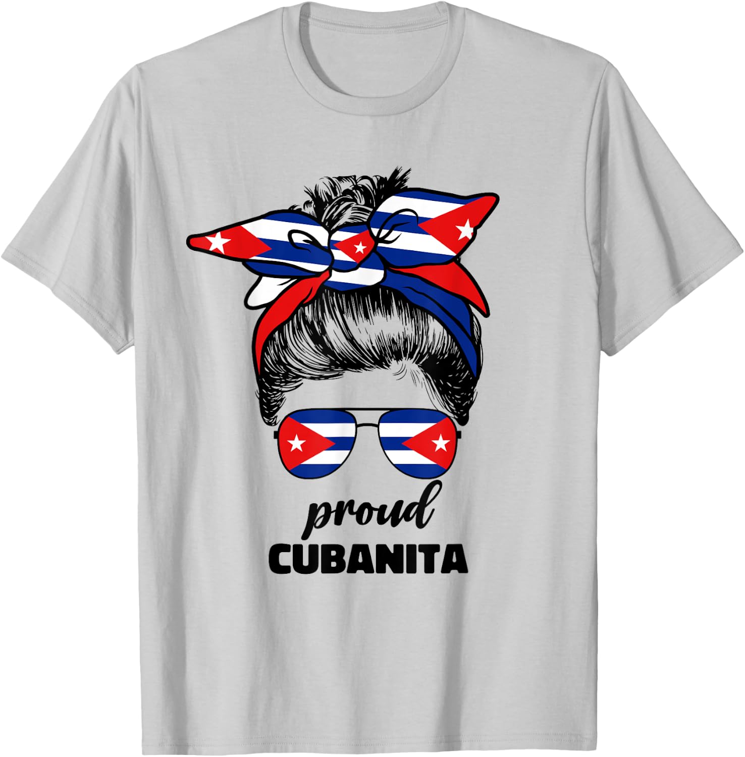 Proud Cubanita Cuban Girl For Woman Girls Cuba Flag Ladies T-Shirt - T-Shirt | Ash