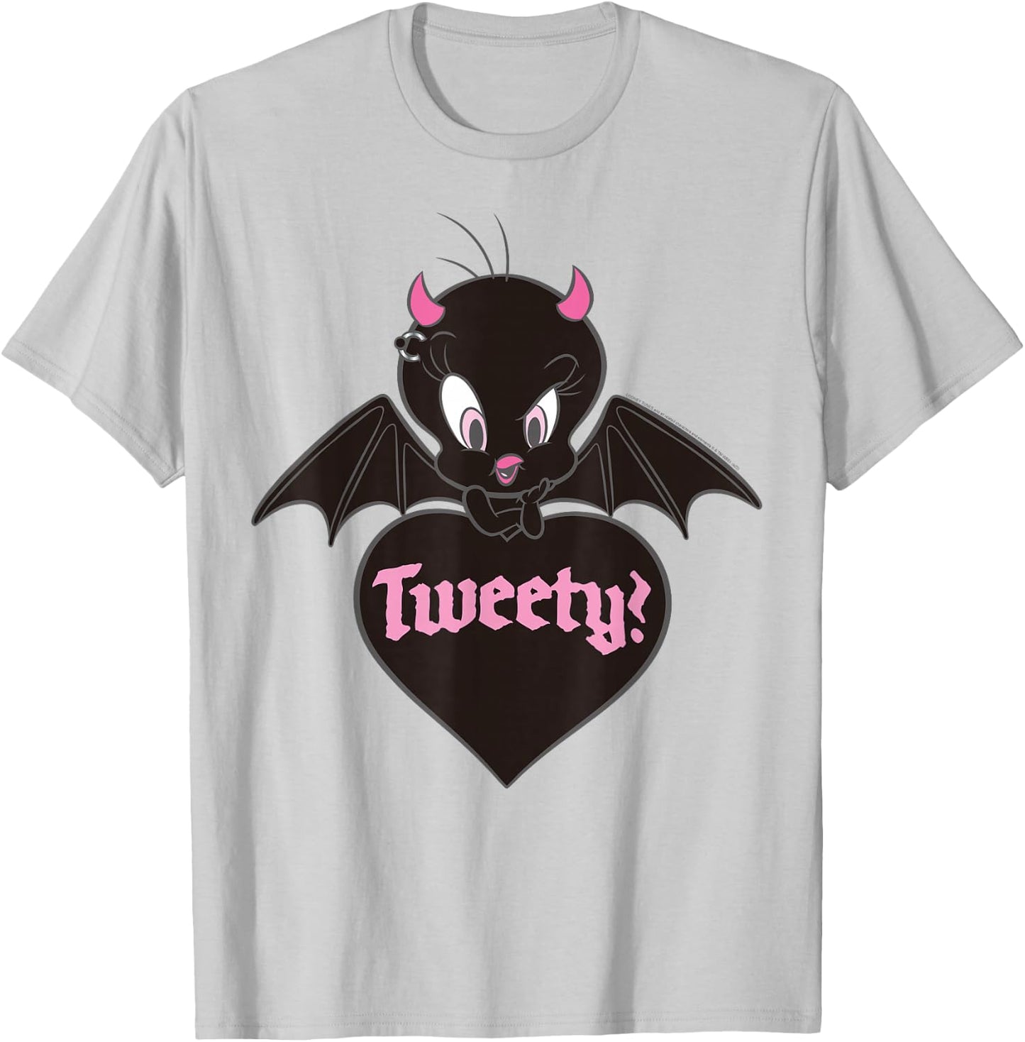 Looney Tunes Tweety Devil Heart T-Shirt - T-Shirt | Ash