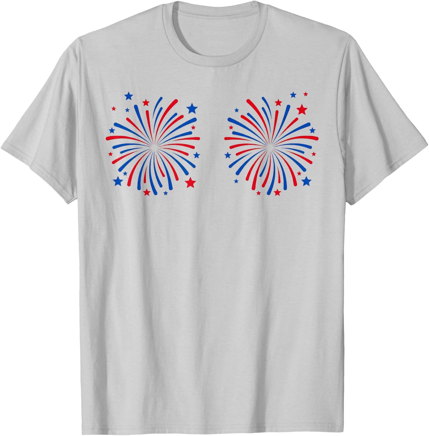 Funny I'm Just Here for The Fireworks 4th of July Couple T-Shirt - T-Shirt | Ash