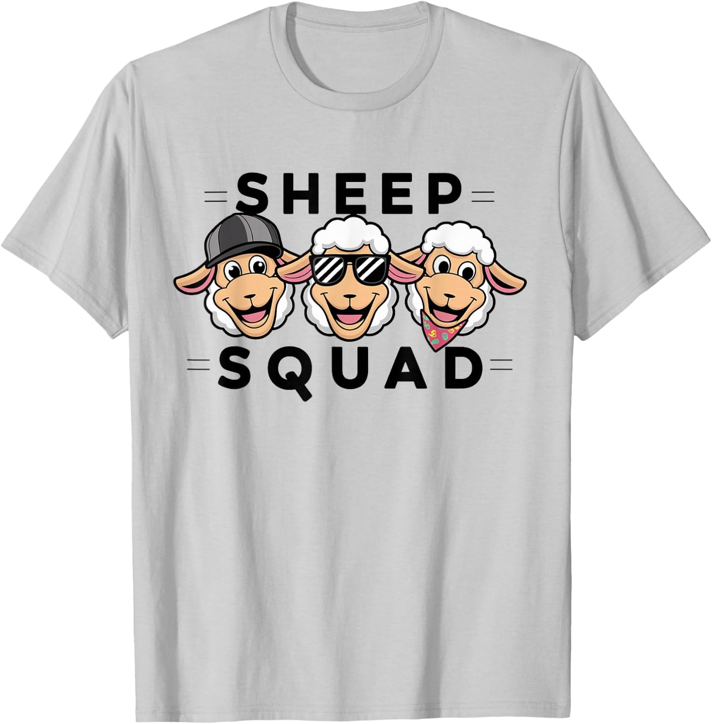 Sheep Squad Design for Sheep Lover Stuff | Kids Sheep T-Shirt - T-Shirt | Ash