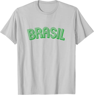 Brasil Souvenirs Brazil Yellow Gifts Brazilian Fans Retro T-Shirt - T-Shirt | Ash