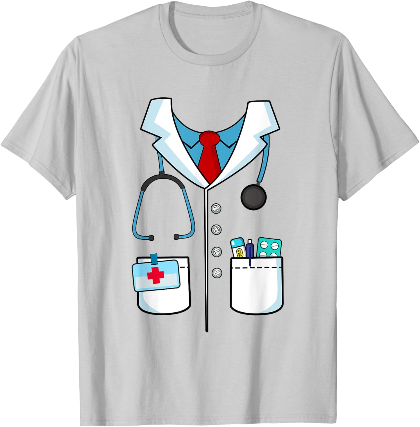 Kids Adult Halloween Doctor Costume Hospital Doc T-Shirt - T-Shirt | Ash