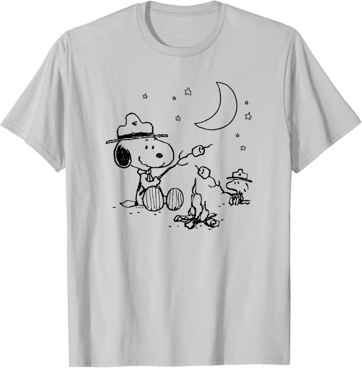 Peanuts - Snoopy Camping , gray T-Shirt - T-Shirt | Ash