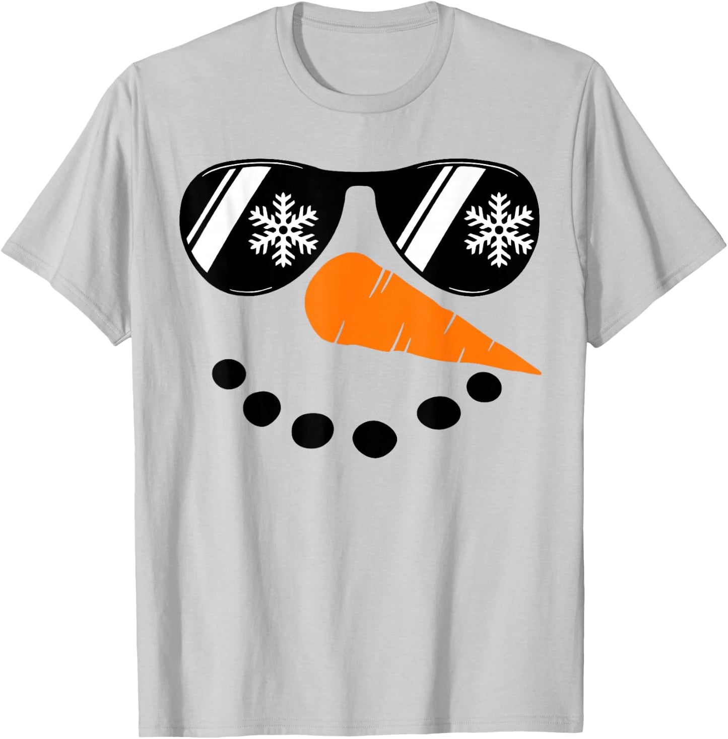 Snowman Face Family Christmas Matching Costume Men Women Kid T-Shirt - T-Shirt | Ash