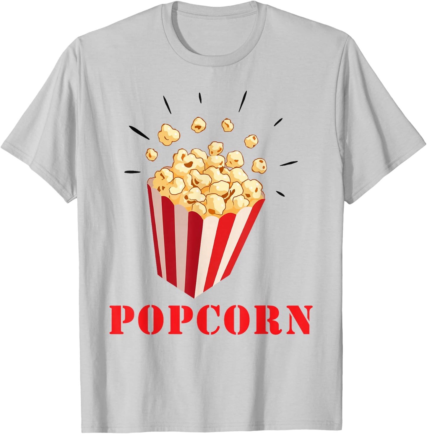 Retro Popcorn Costume Fancy Dress for Carnival , White T-Shirt - T-Shirt | Ash