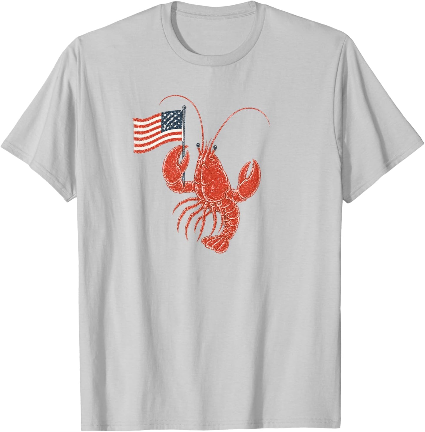 USA Flag Lobster T-Shirt - T-Shirt | Ash