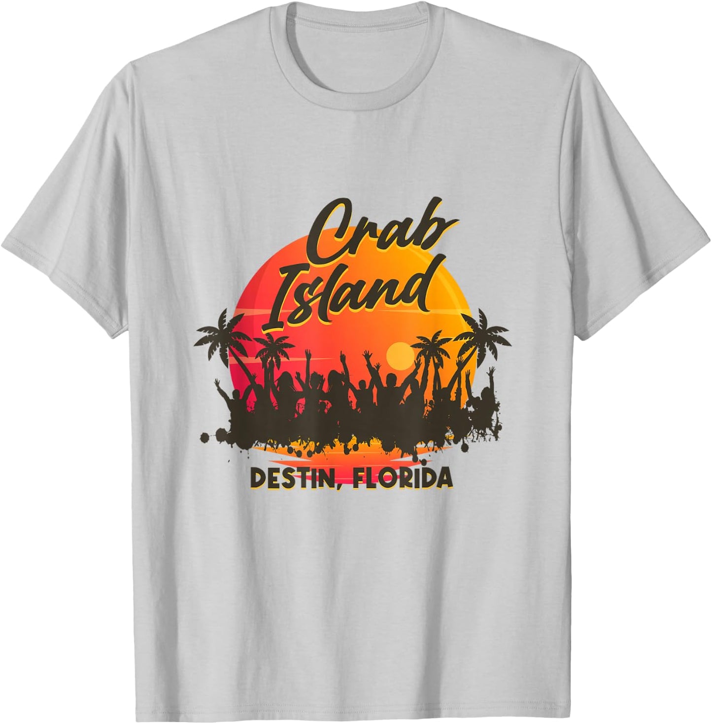 Retro Famous Destin Island, Crab Sandbar, Destin Florida T-Shirt - T-Shirt | Ash