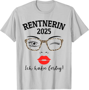 Pensioner 2025 Leopard Glasses for Woman in Retirement Have Ready , White T-Shirt - T-Shirt | Ash
