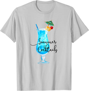 Summer Cocktails Beach Island Ocean Alcohol , White T-Shirt - T-Shirt | Ash