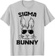 Sigma Bunny Face With Sunglasses For Boys Easter Day T-Shirt - T-Shirt | Ash