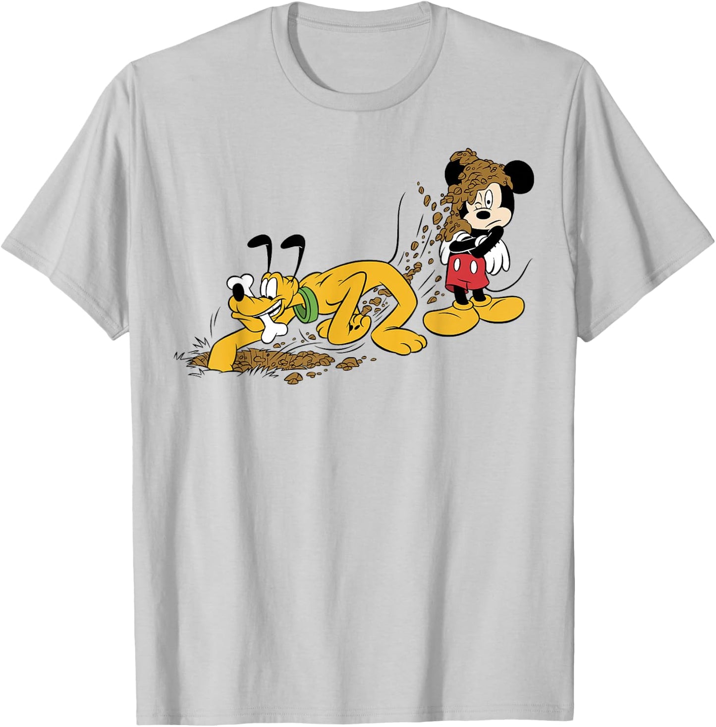 Disney Mickey And Friends Mickey & Pluto Digging T-Shirt - T-Shirt | Ash