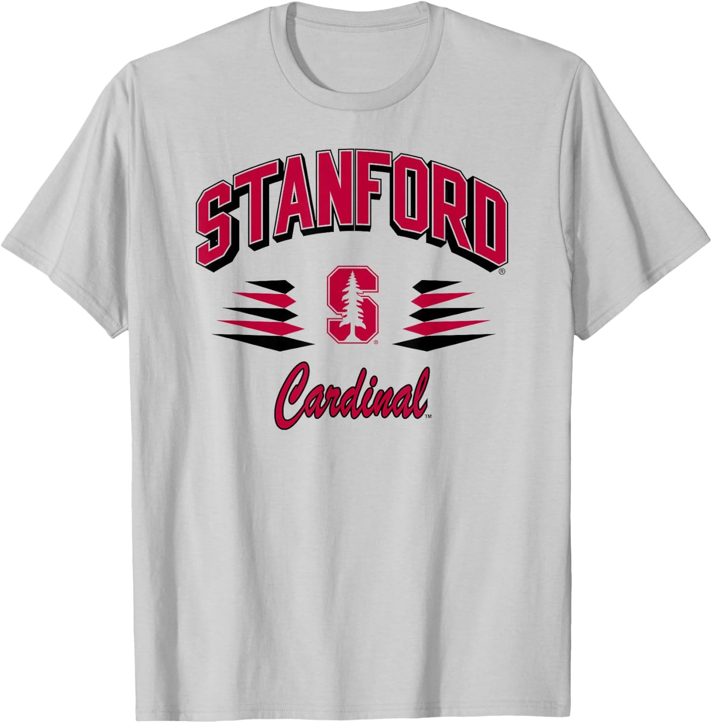 Stanford Cardinal Retro Diamond White Officially Licensed T-Shirt - T-Shirt | Ash