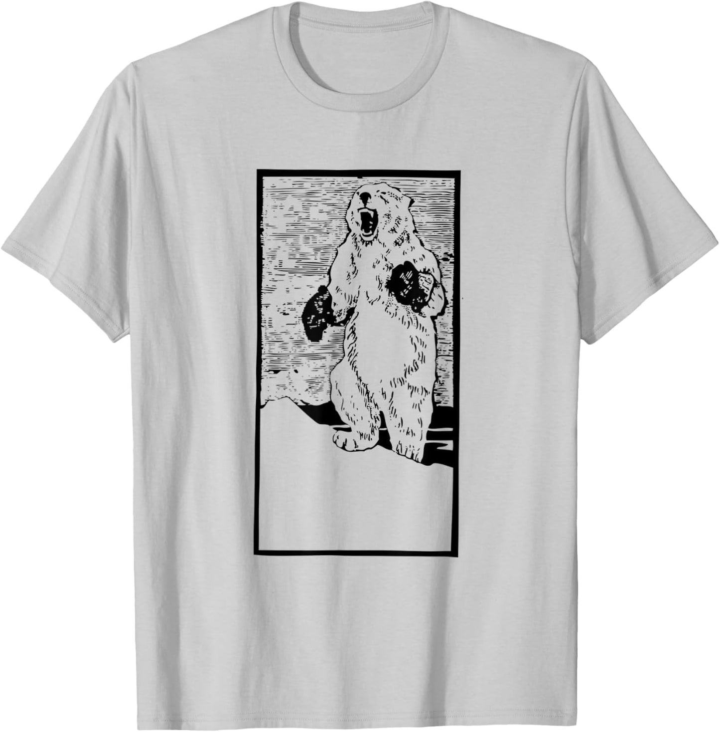 Boxing Polar Bear | Fighting Global Warming Funny T-Shirt - T-Shirt | Ash