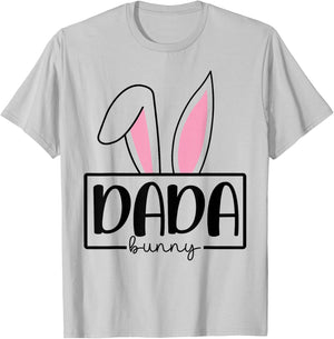 Funny Dada Bunny Happy Easter Family Matching T-Shirt - T-Shirt | Ash