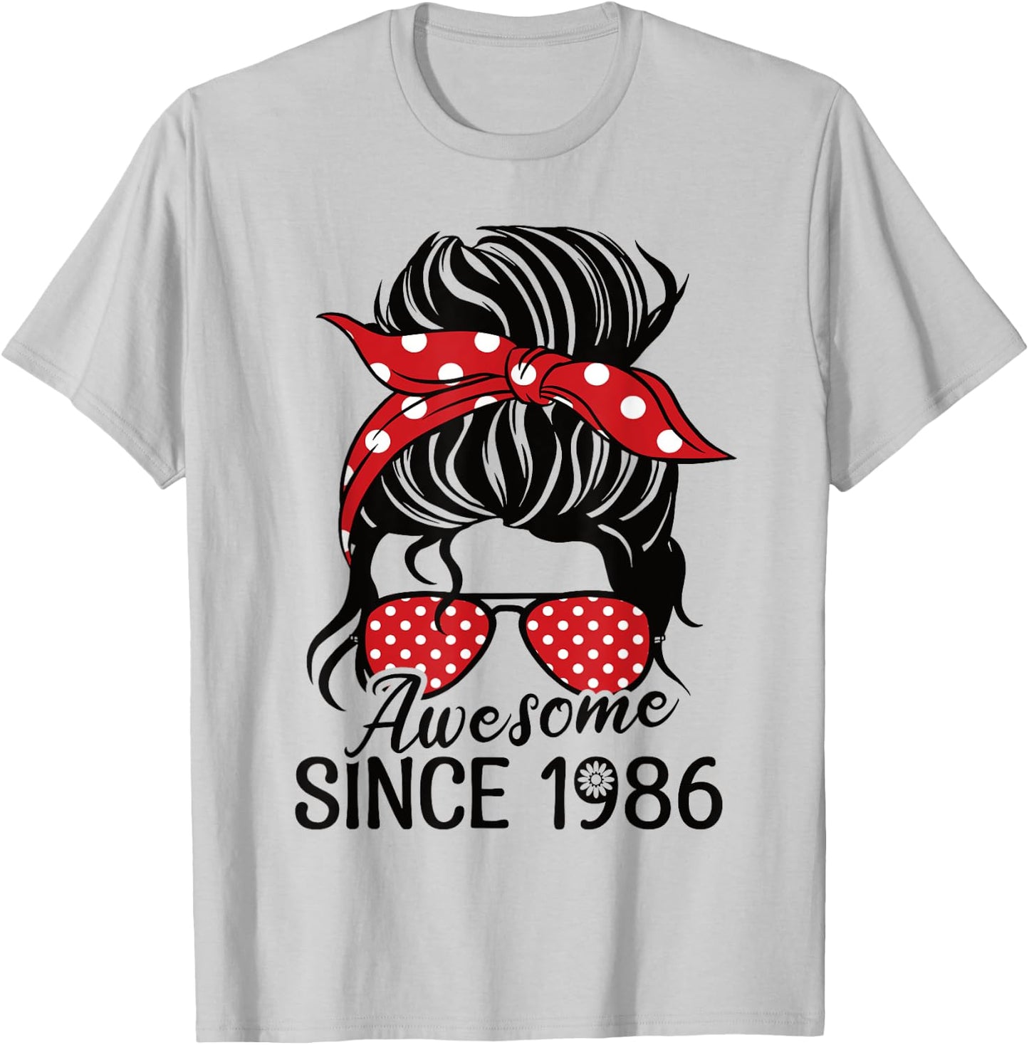 Vintage Awesome Since 1986 Woman and Girl Born 1986 T-Shirt - T-Shirt | Ash