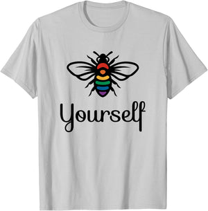 LGBT Rainbow Flag Lesbian Gay Pride Bee Yourself T-Shirt - T-Shirt | Ash