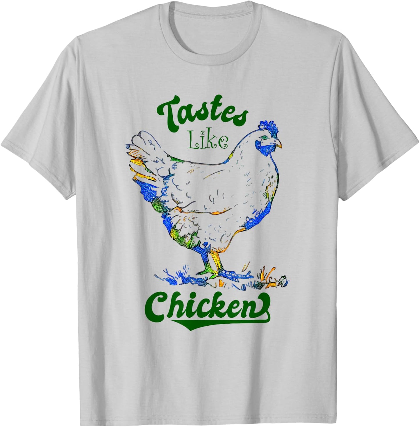 Tastes Like Chicken Vintage Retro Chicken Sign T-Shirt - T-Shirt | Ash