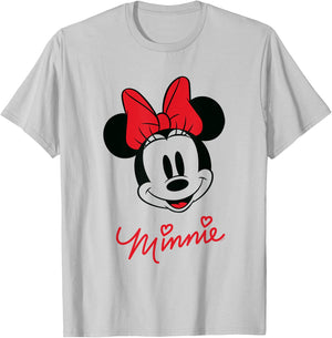 Minnie Mouse Face , White T-Shirt - T-Shirt | Ash