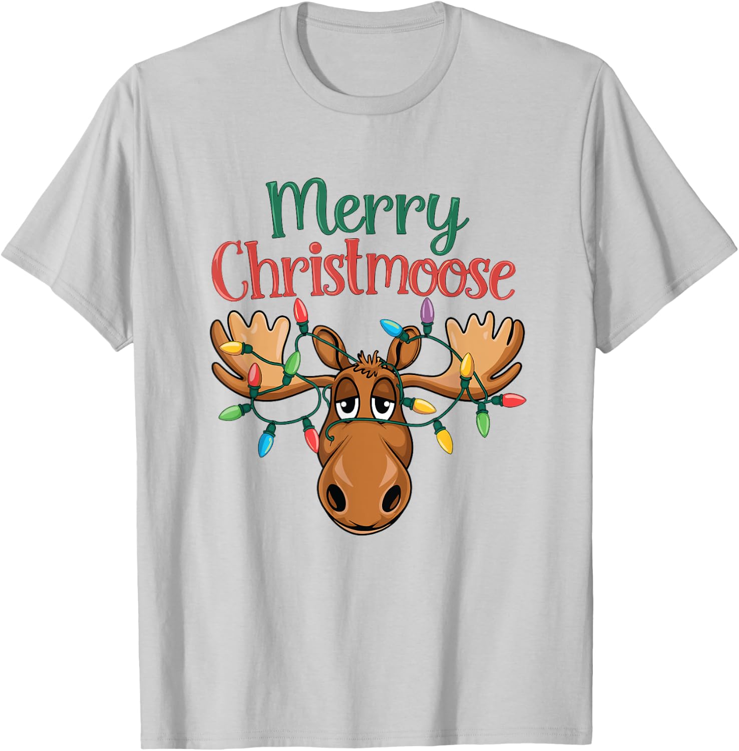 Christmas Moose Merry Christmoose Men Women T-Shirt - T-Shirt | Ash