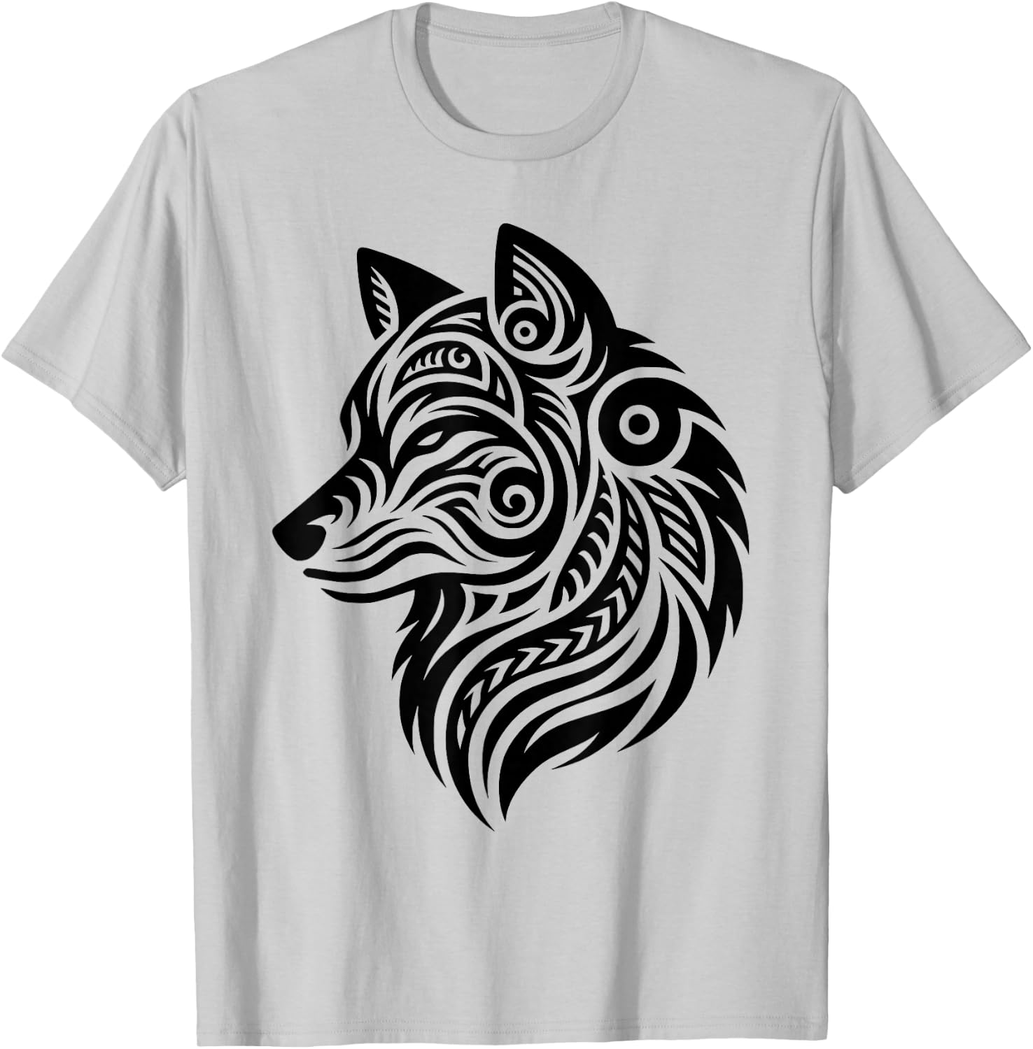 Polynesian Tribal Wolf Maori Wolf Pattern , grey, S T-Shirt - T-Shirt | Ash