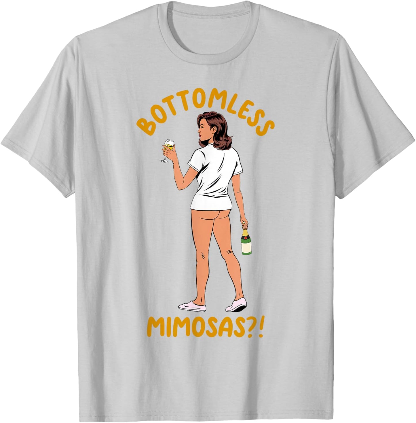 Mimosa Lover Cocktail Drinking Sarcasm Bottomless Mimosa T-Shirt - T-Shirt | Ash