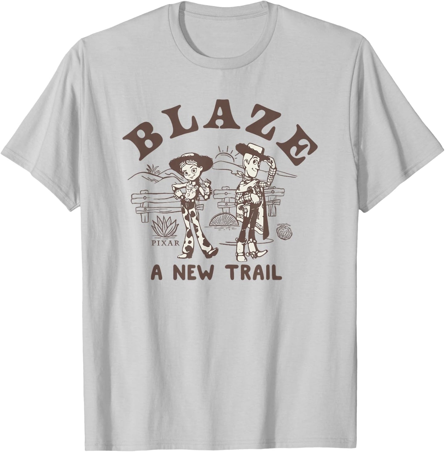 Disney Pixar Toy Story 5 Blaze New Trail Woody Jessie T-Shirt - T-Shirt | Ash