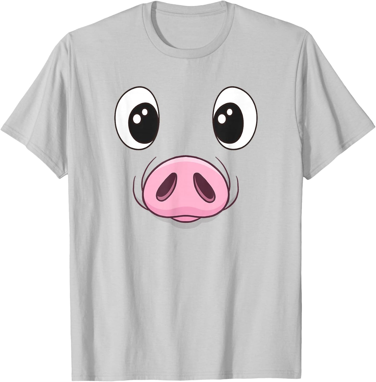 Pig Face Halloween Pig Costume Birthday Cute Pig Kids T-Shirt - T-Shirt | Ash