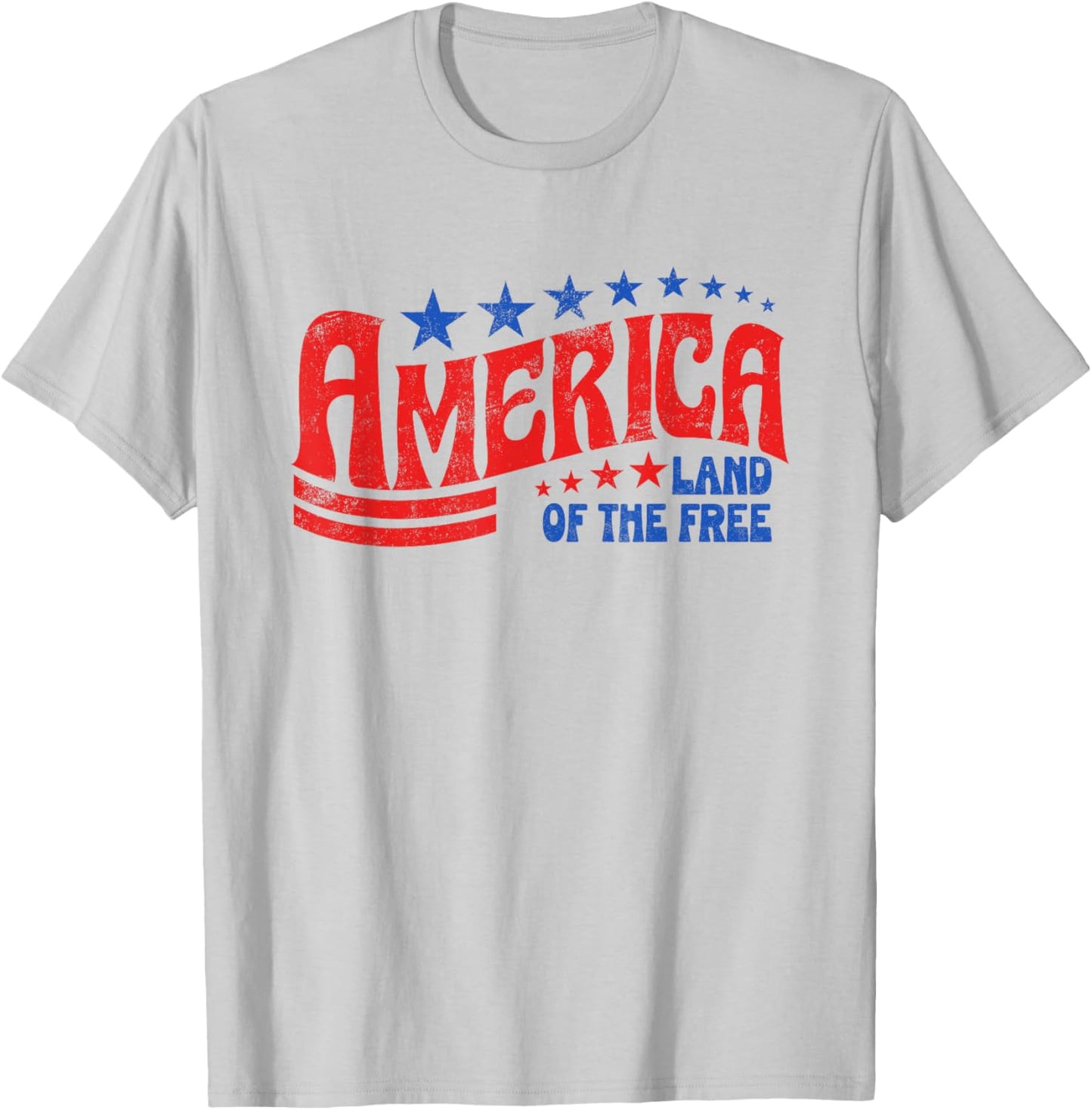 America 1776 Land Of The Free Patriotic Freedom 4th Of July T-Shirt - T-Shirt | Ash