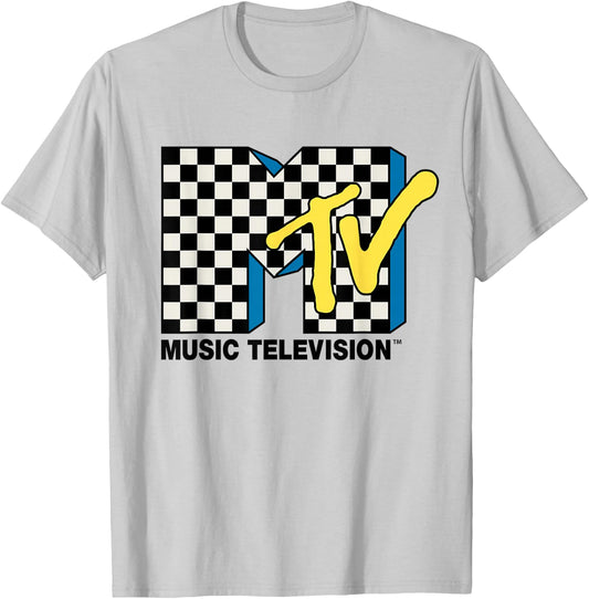 MTV - Checkered Logo T-Shirt - T-Shirt | Ash