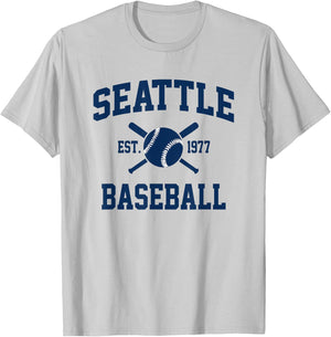 Seattle Baseball Athletic Vintage Sports Team Fan T-Shirt - T-Shirt | Ash