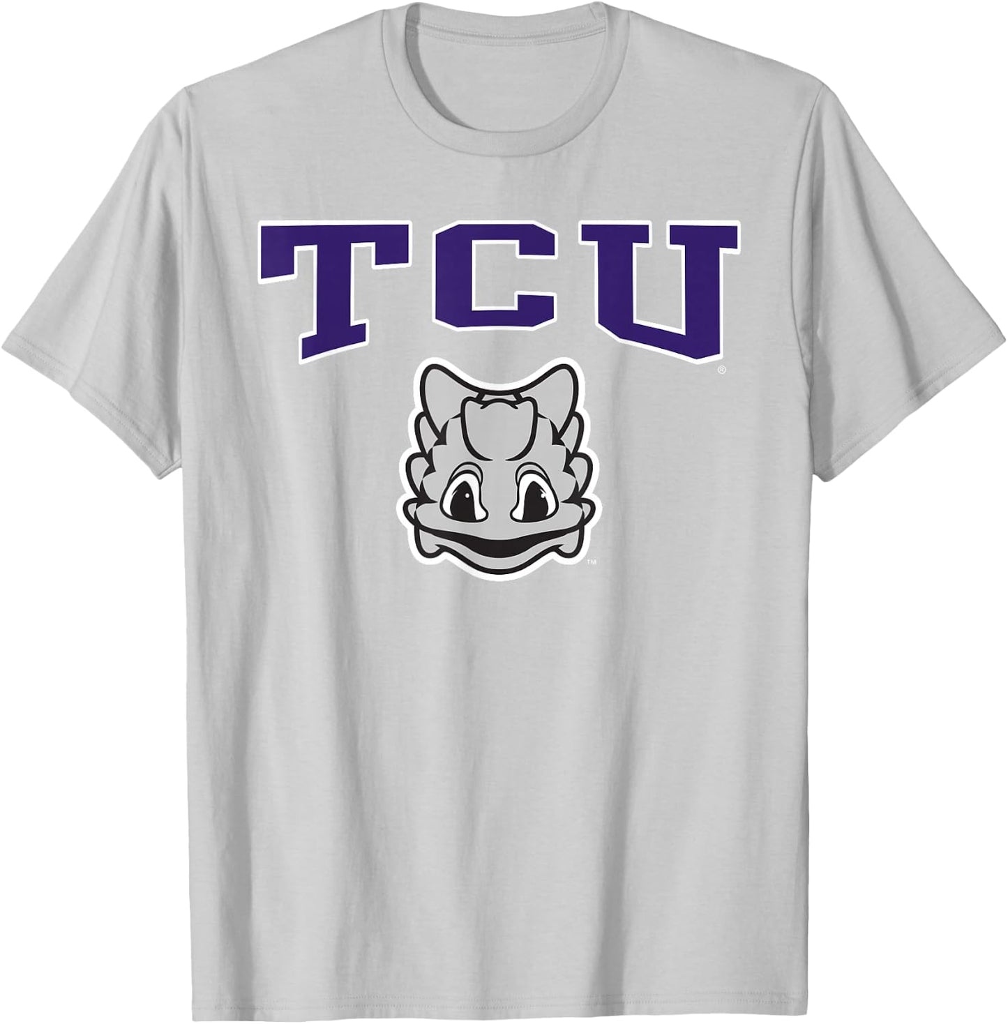 TCU Horned Frogs Mascot Arch Gray Officially Licensed T-Shirt - T-Shirt | Ash