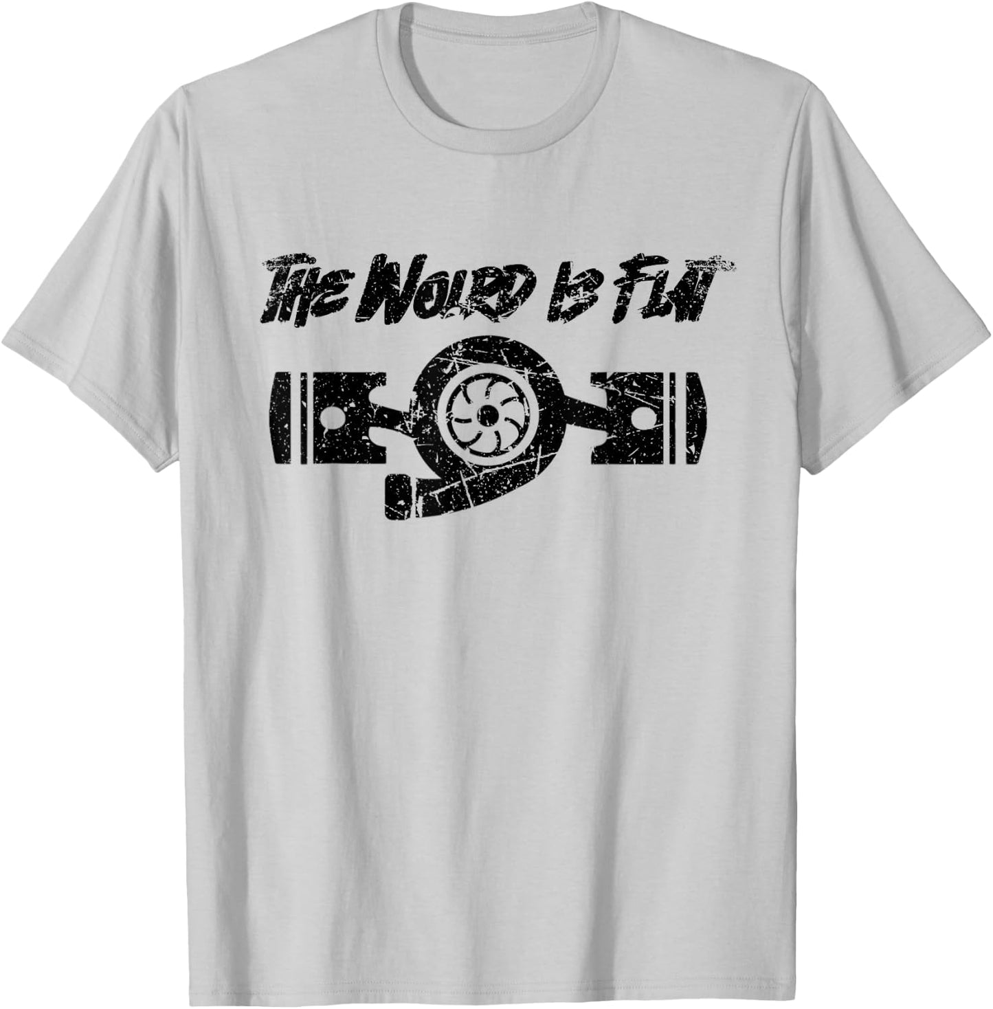 The World Is Flat - Flat Four Boxer Engine JDM Racecar T-Shirt - T-Shirt | Ash
