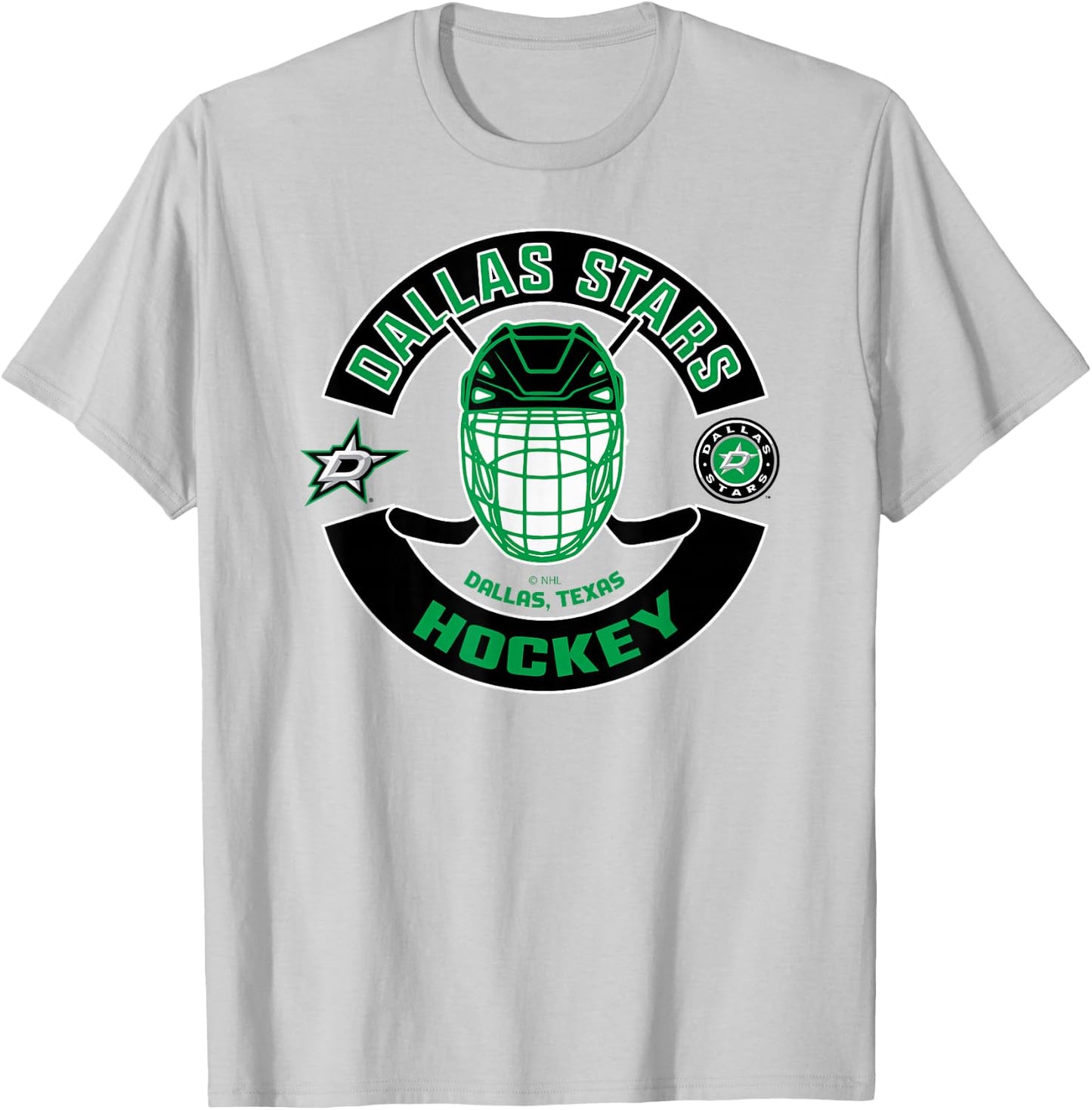Dallas Stars Mask Gray Officially Licensed T-Shirt - T-Shirt | Ash