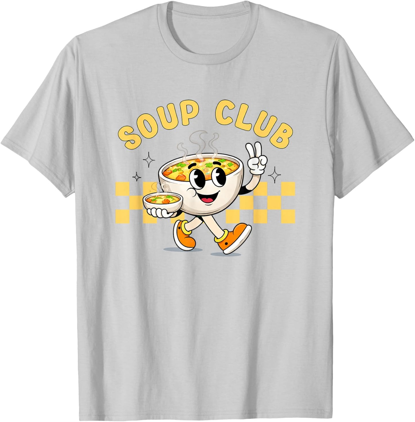 Soup Lover Club Cute Food Mascot Foodie Chicken Soup T-Shirt - T-Shirt | Ash