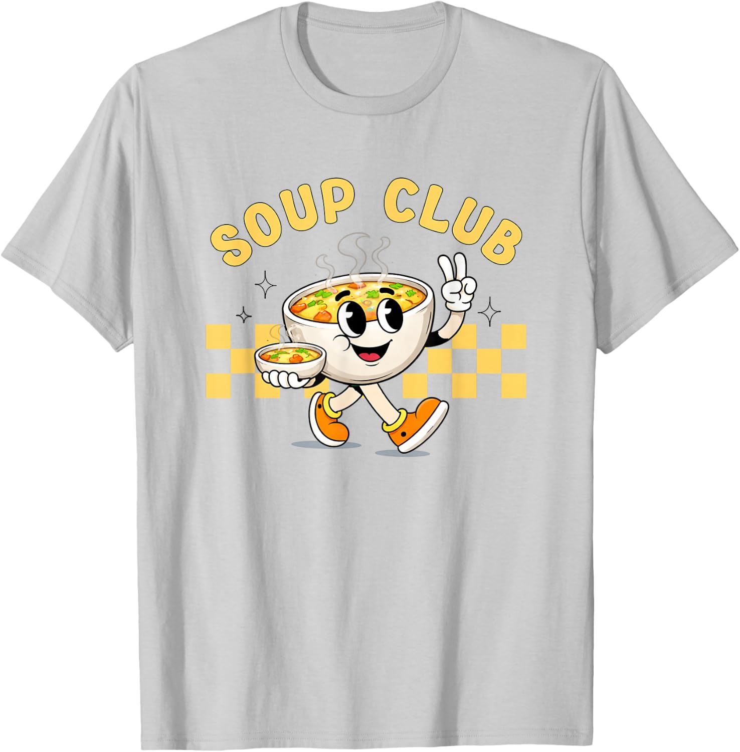 Soup Lover Club Cute Food Mascot Foodie Chicken Soup T-Shirt - T-Shirt | Ash