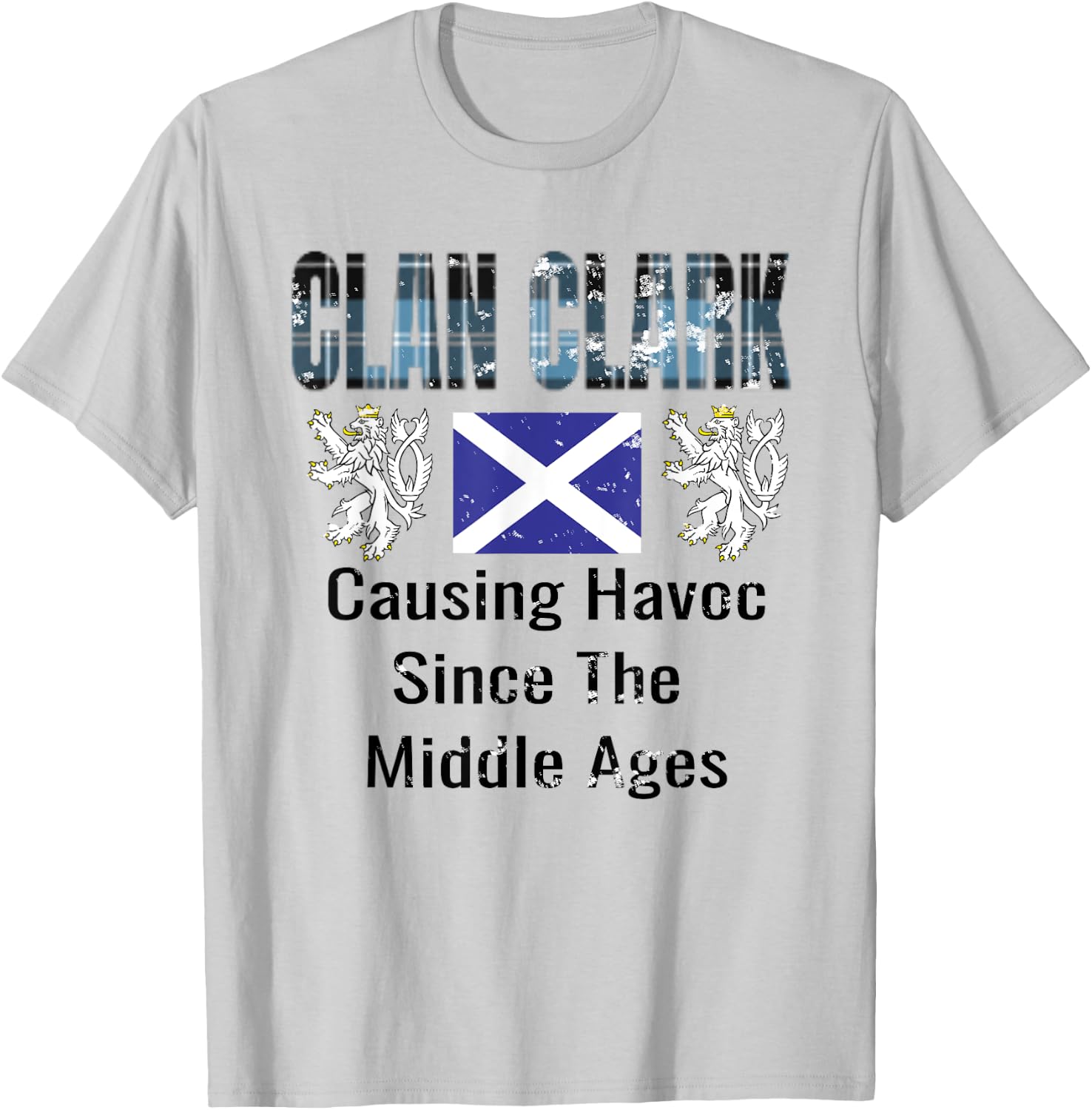 Clan Clark Tartan Scottish Family Name Scotland Pride T-Shirt - T-Shirt | Ash