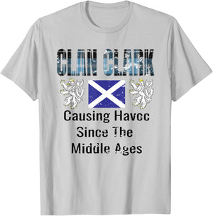 Clan Clark Tartan Scottish Family Name Scotland Pride T-Shirt - T-Shirt | Ash
