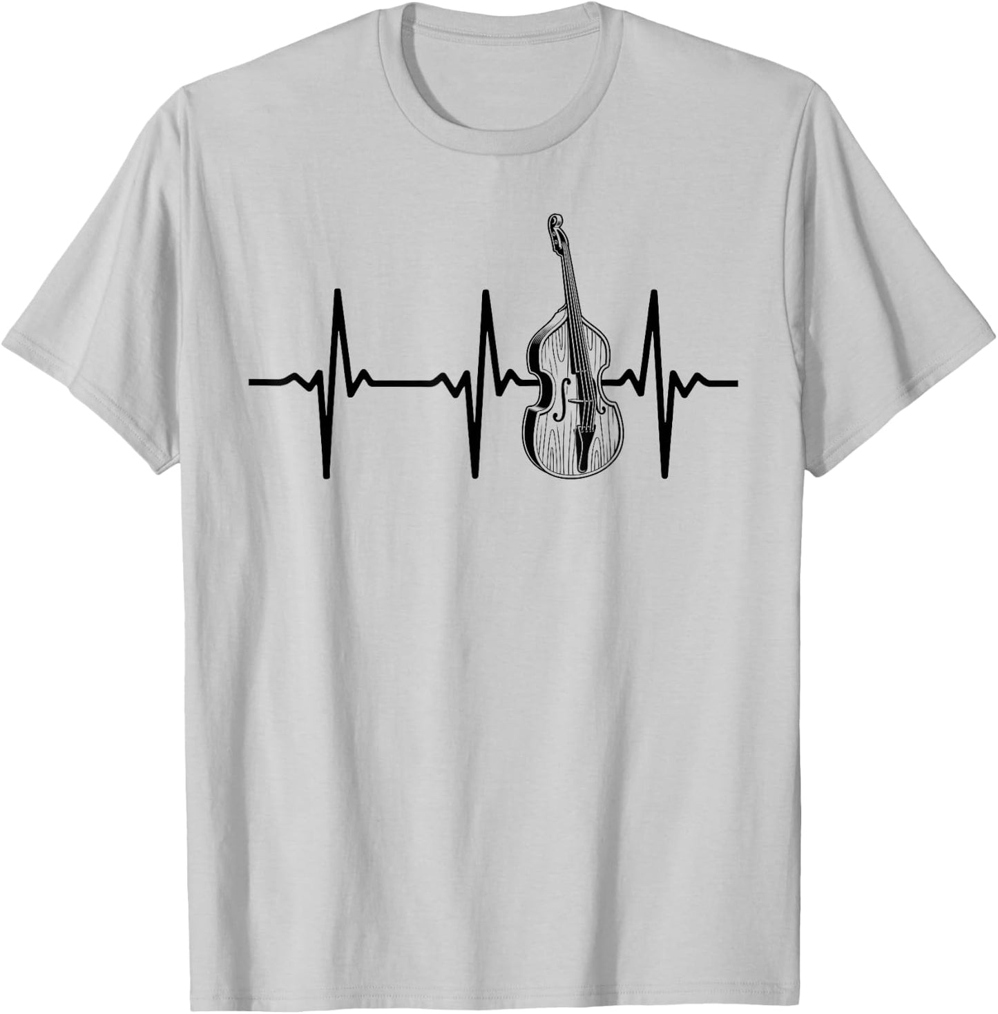 Kontrabass Herzschlag Kontrabass Herzschlag T-Shirt - T-Shirt | Ash