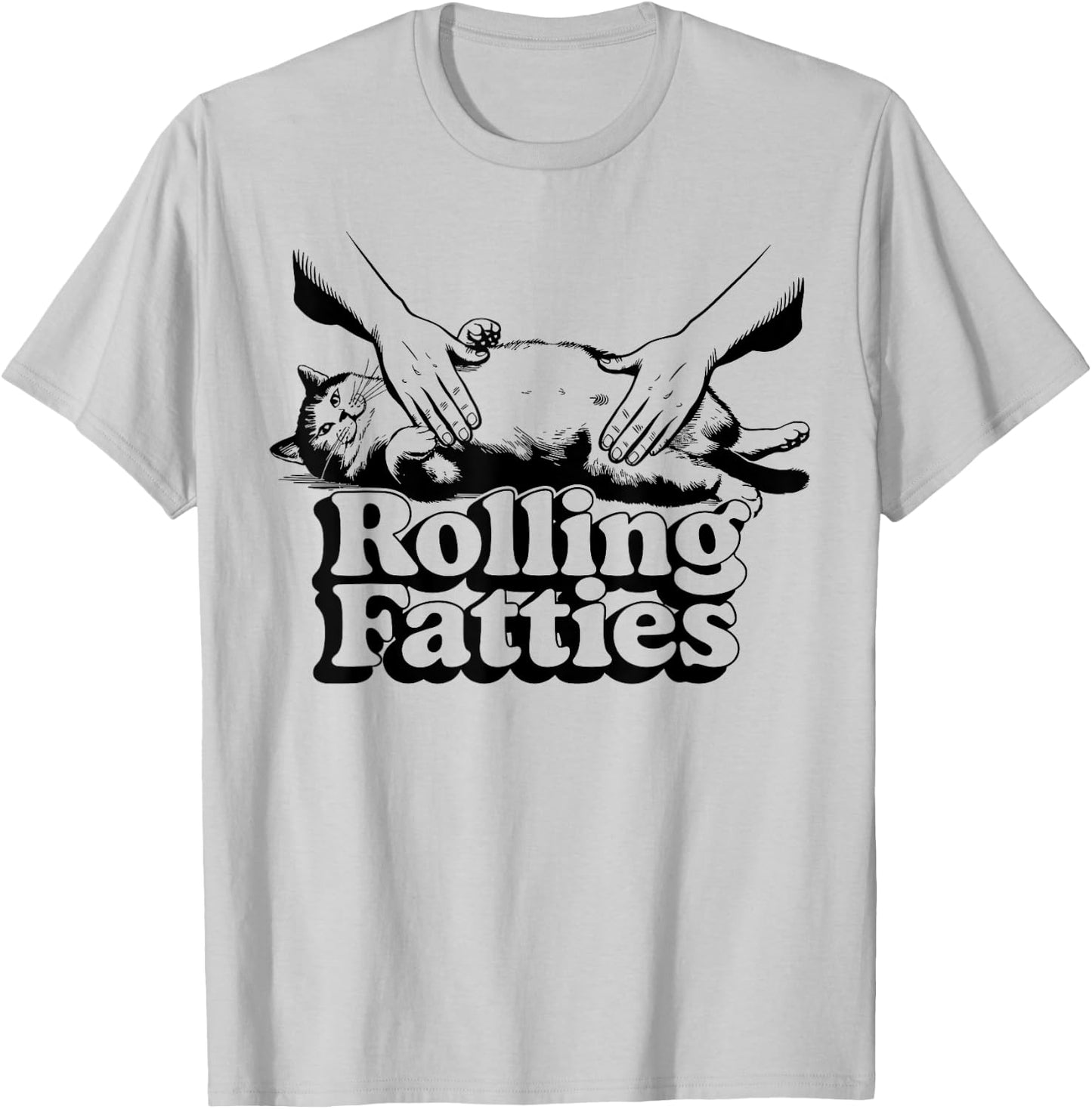 Rolling Fatties cat funny cute cat lover Kitten Owner retro T-Shirt - T-Shirt | Ash