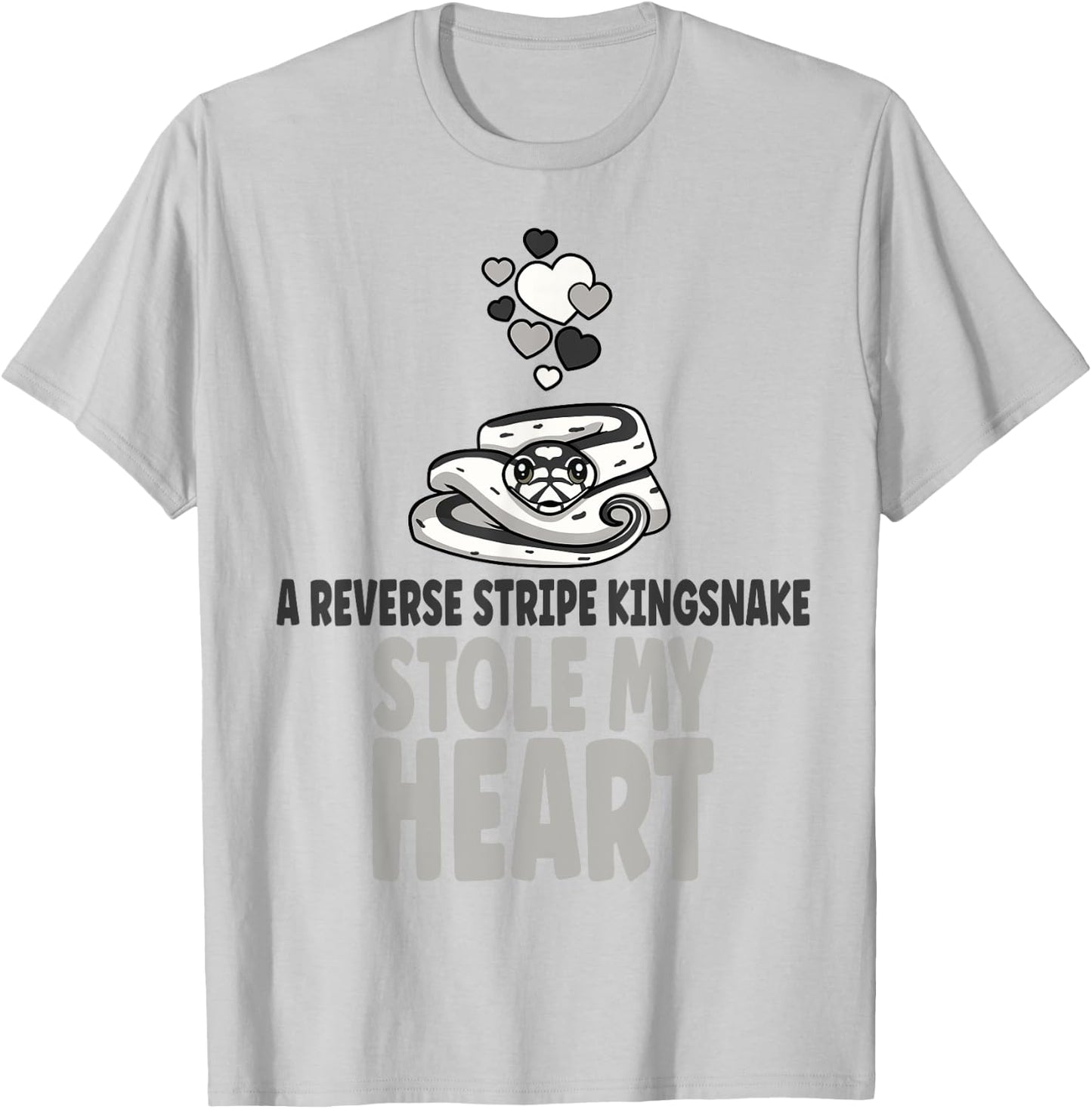 A Reverse Stripe Kingsnake Stole My Heart Pet Kingsnake T-Shirt - T-Shirt | Ash