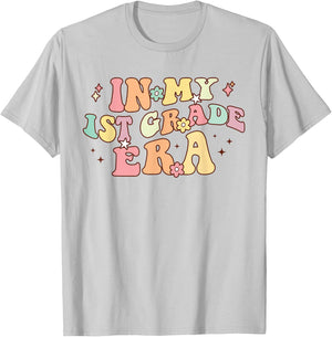 In My First Grade Era Retro Back To School Teacher Student T-Shirt - T-Shirt | Ash